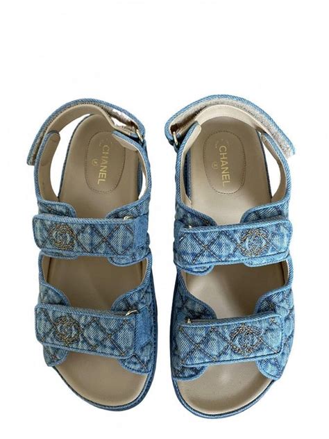 sandali tipo chanel blu|sandals in Chanel.